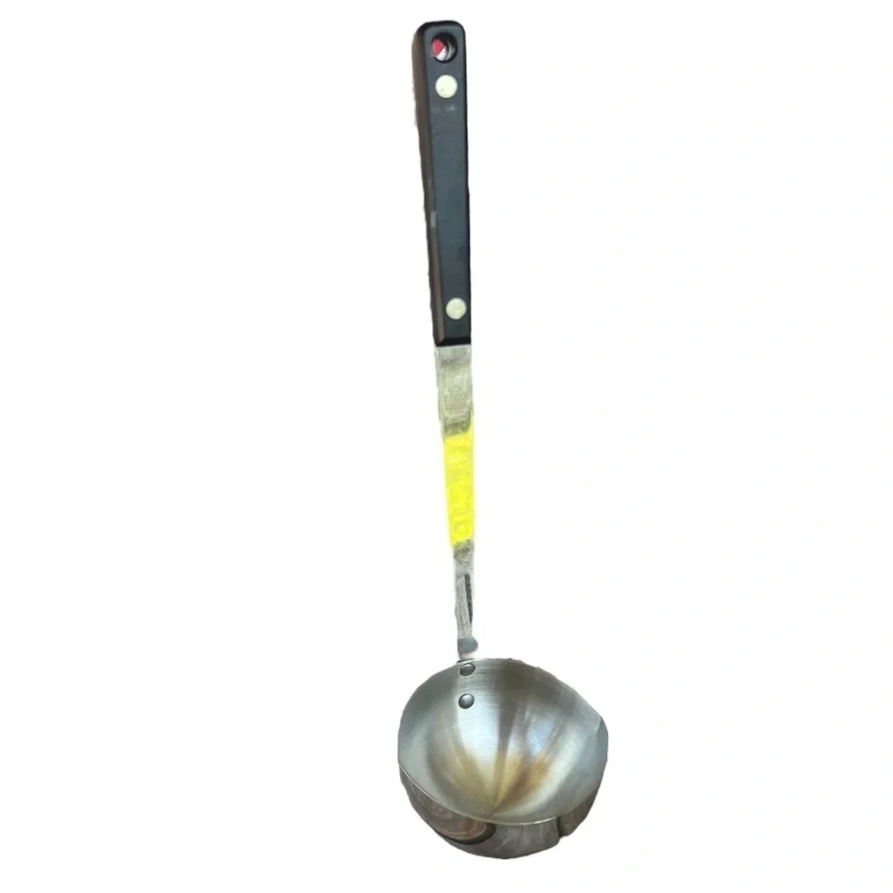 Vintage EKCO Stainless Vanadium Kitchen Soup Ladle Black Handle 12”